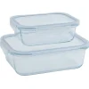 Gifi 2 boîtes de conservation en verre 640 ml et 1500 ml Clearance