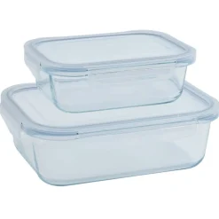 Gifi 2 boîtes de conservation en verre 640 ml et 1500 ml Clearance
