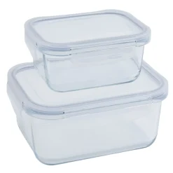 Gifi 2 boîtes de conservation en verre 640 ml et 1500 ml Clearance