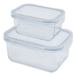Gifi 2 boîtes de conservation en verre 640 ml et 1500 ml Clearance