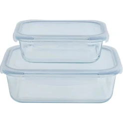 Gifi 2 boîtes de conservation en verre 640 ml et 1500 ml Clearance