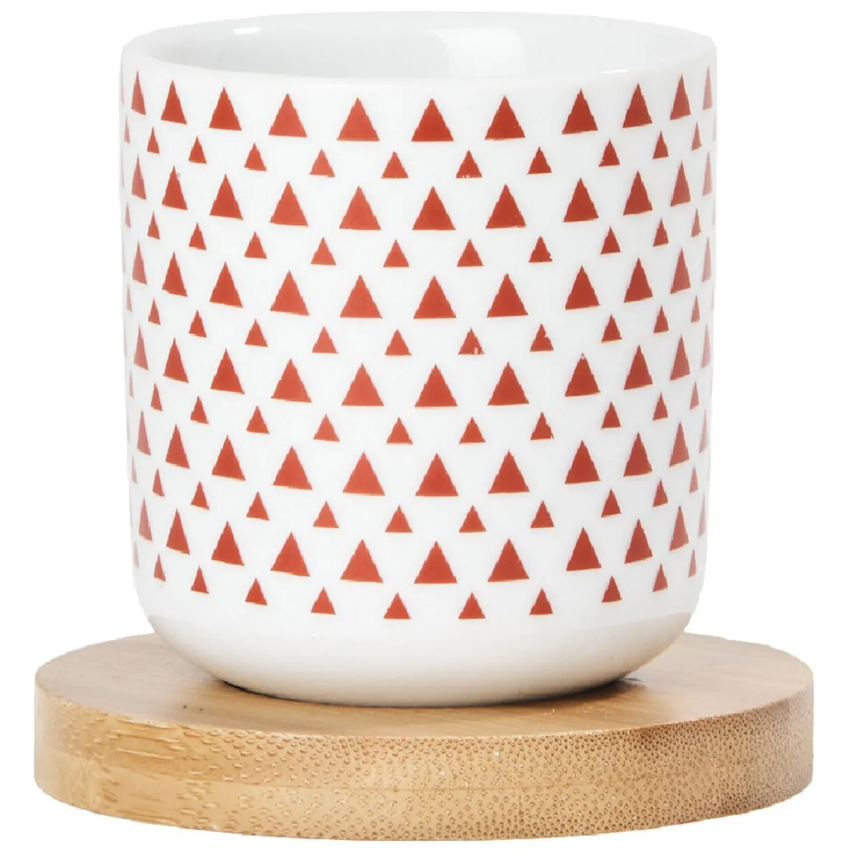 Gifi 4 gobelets avec sous tasses en bois rouge et blanc Outlet