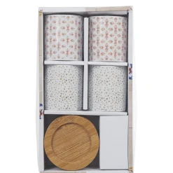 Gifi 4 gobelets expresso avec sous tasse bois Outlet