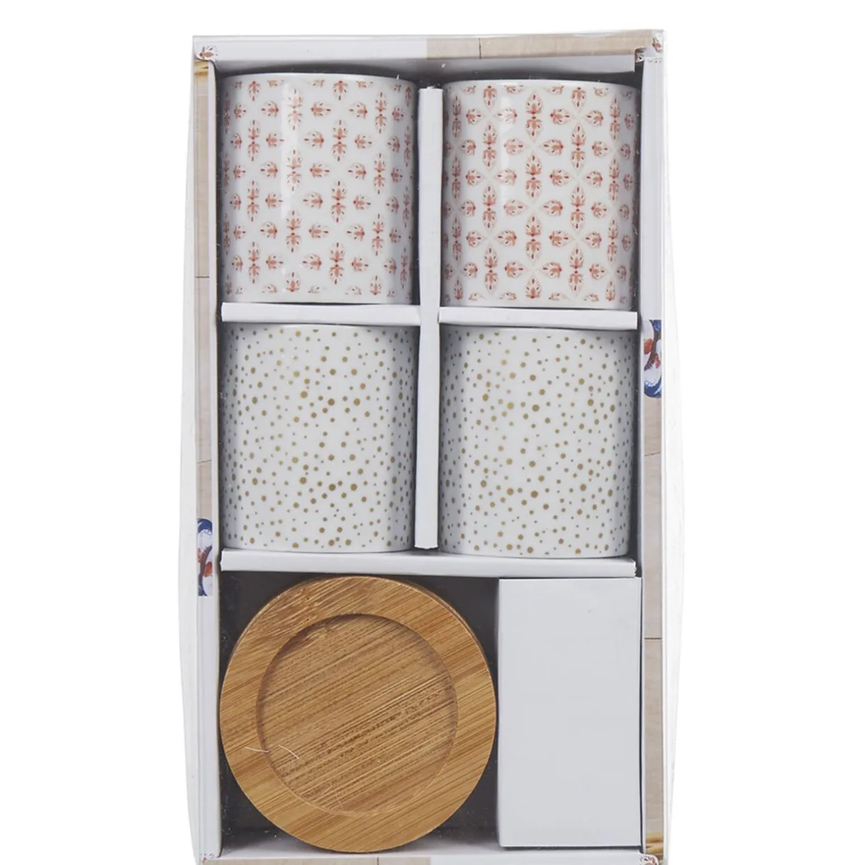 Gifi 4 gobelets expresso avec sous tasse bois Outlet