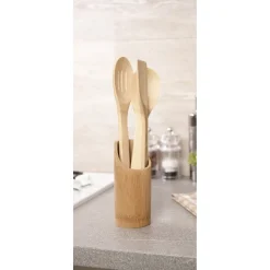 Gifi 3 ustensiles de cuisine et support bois Hot
