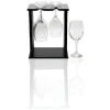 Gifi 4 verres à vin avec support en bois noir Sale