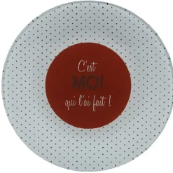 Gifi Assiette à dessert à pois C'est moi qui l'ai fait x4