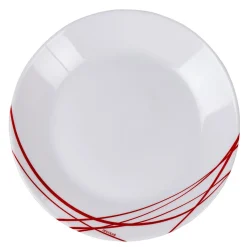 Gifi Assiette à dessert Arcopal blanche lignes rouges