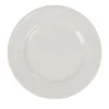 Gifi Assiette à dessert avec rebord embossé ronde plate blanche