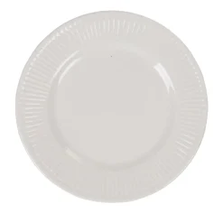 Gifi Assiette à dessert avec rebord embossé ronde plate blanche