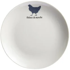 Gifi Assiette à dessert beige motif poule