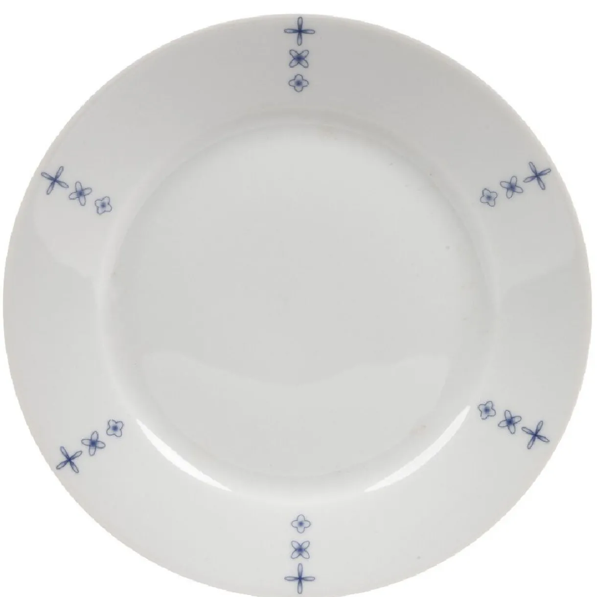 Gifi Assiette à dessert blanche décor aile bleu