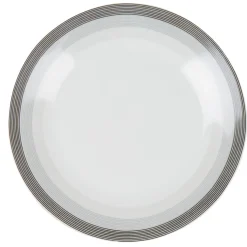 Gifi Assiette à dessert blanche et grise Sérénité Rayures
