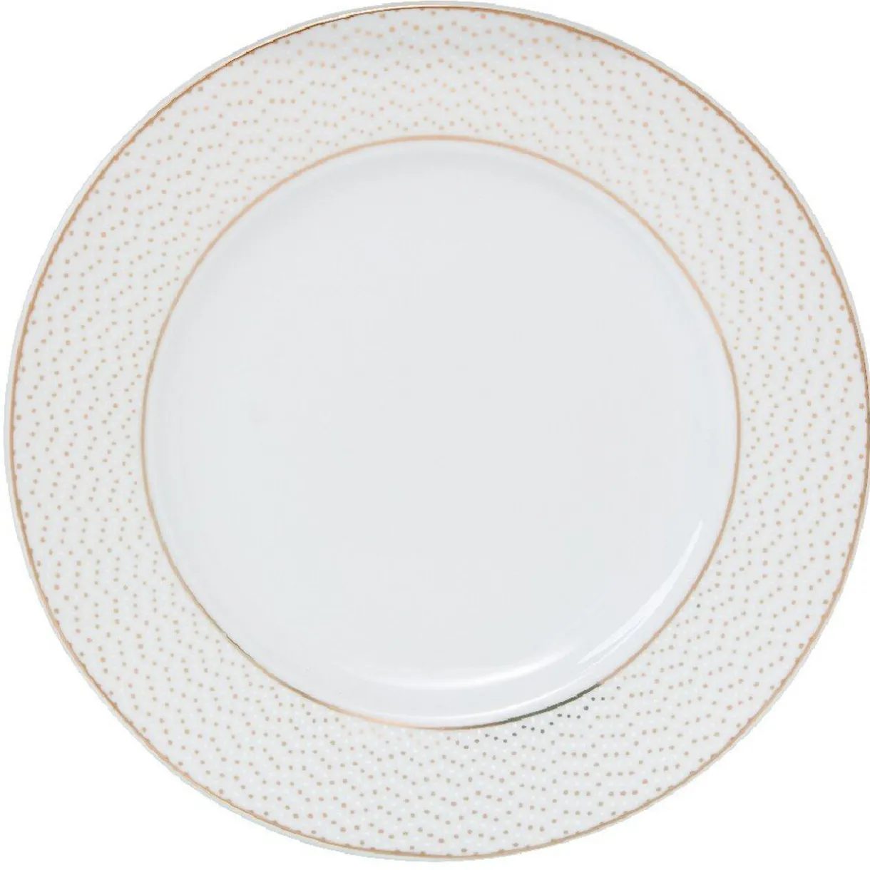Gifi Assiette à dessert blanche motifs dorés