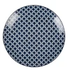 Gifi Assiette à dessert bleu foncé et blanc motif vague seigaiha