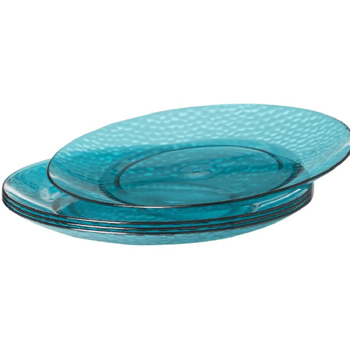 Gifi Assiette à dessert bleue martelé x4
