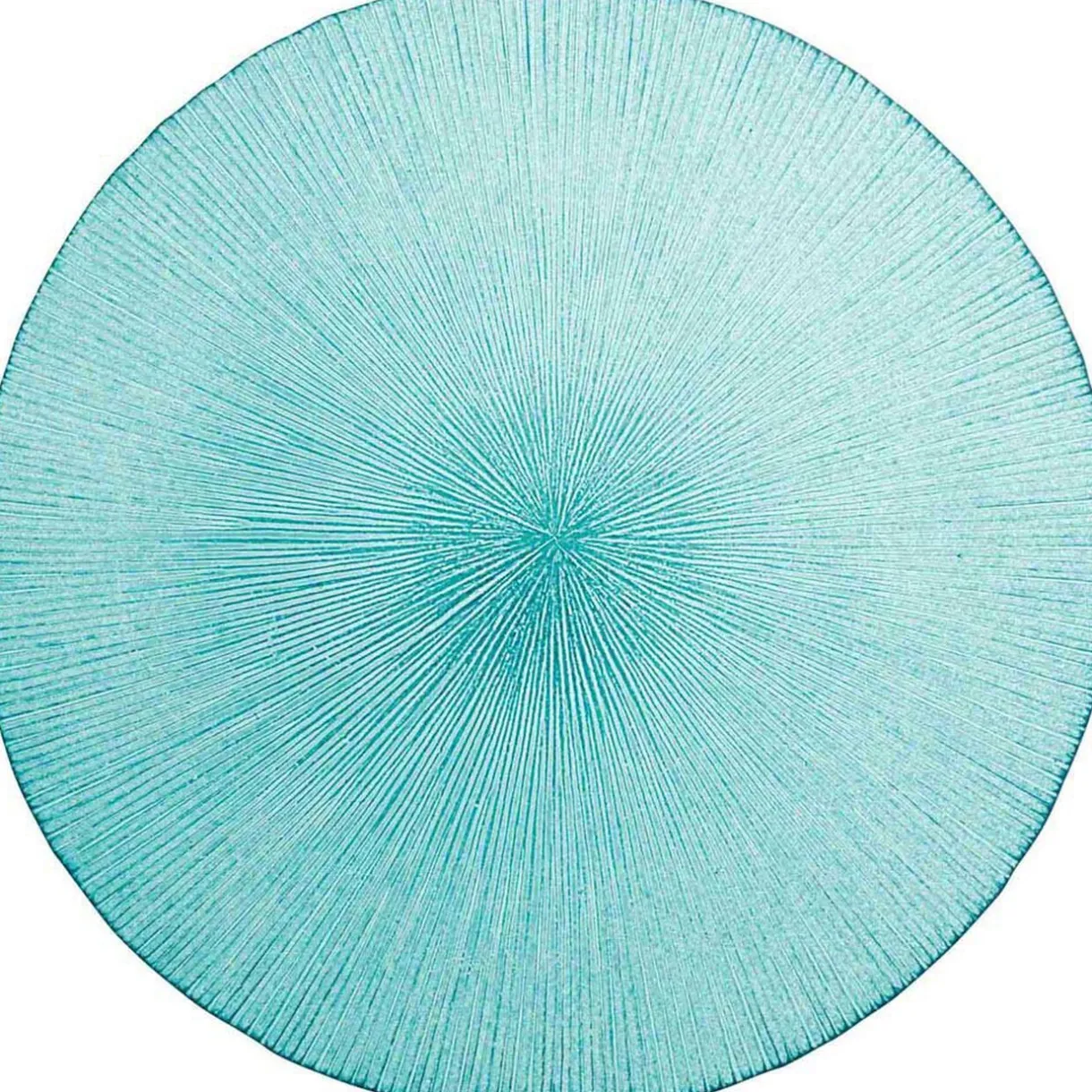 Gifi Assiette à dessert bleue verre strié New