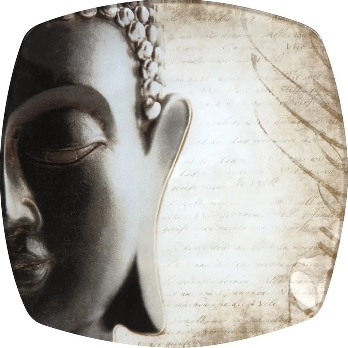 Gifi Assiette à dessert carrée design Bouddha Discount