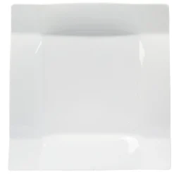 Gifi Assiette à dessert carrée porcelaine uni blanc