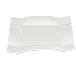 Gifi Assiette à dessert carrée porcelaine uni blanc