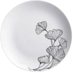Gifi Assiette à dessert décor fleur blanc noir