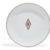 Gifi Assiette à dessert décor gris avec liseré rouge