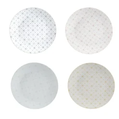 Gifi Assiette à dessert design géométrique dépareillé x4