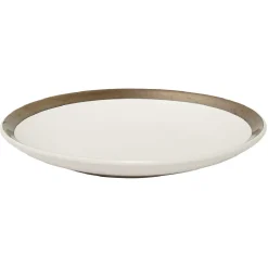 Gifi Assiette à dessert en faïence avec liseré doré