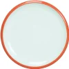 Gifi Assiette à dessert en faience contour bicolore