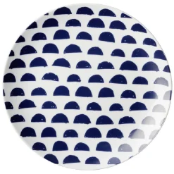 Gifi Assiette à dessert en porcelaine décor bleu Ø 19 cm