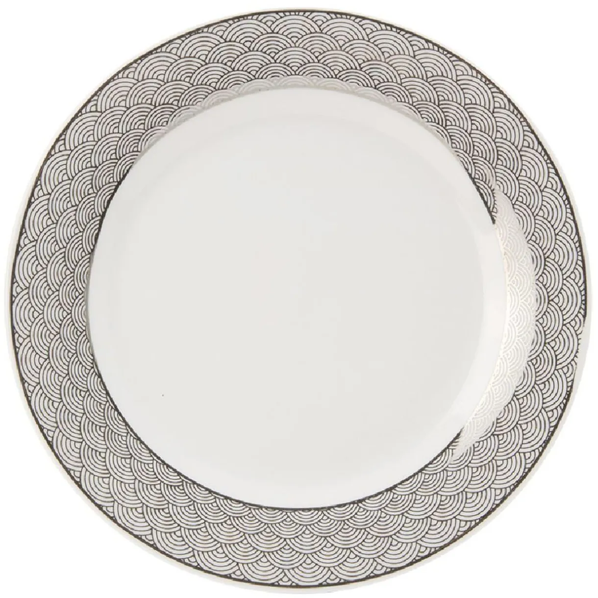 Gifi Assiette à dessert en porcelaine motif argenté