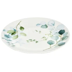 Gifi Assiette à dessert en porcelaine blanc et vert