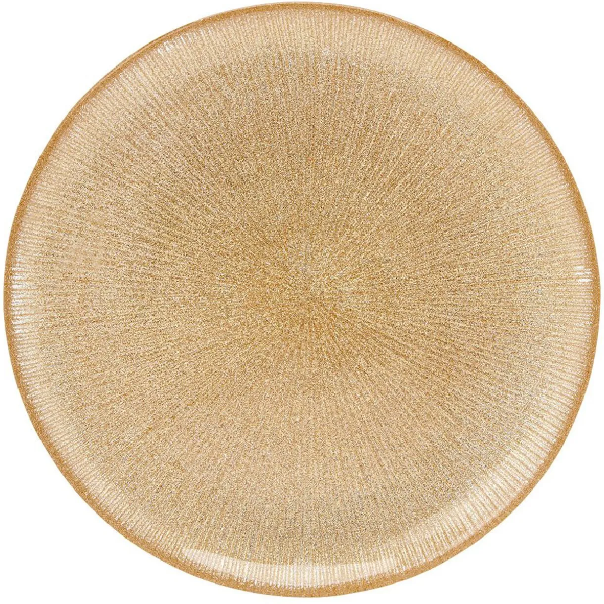 Gifi Assiette à dessert en verre strié doré