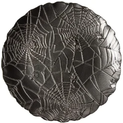 Gifi Assiette à dessert en verre Halloween design toile d'araignée Ø21cm