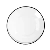 Gifi Assiette à dessert en verre transparent bord noir Ø20cm Discount