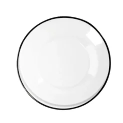 Gifi Assiette à dessert en verre transparent bord noir Ø20cm Discount