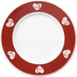 Gifi Assiette à dessert faïence motif coeur