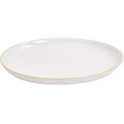 Gifi Assiette à dessert faïence gris avec liseré crème