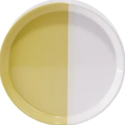 Gifi Assiette à dessert faïence blanc et beige Ø19cm