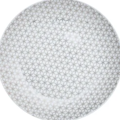 Gifi Assiette à dessert graphique blanc gris Clearance