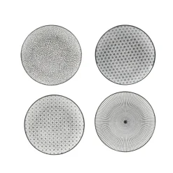 Gifi Assiette à dessert Helsinki décor noir blanc x4 Online