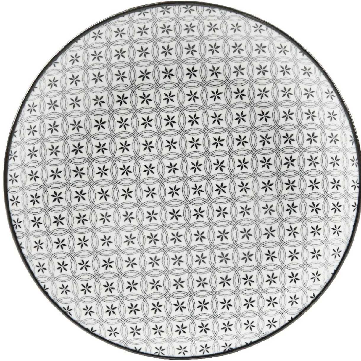 Gifi Assiette à dessert Helsinki décor noir blanc x4 Online