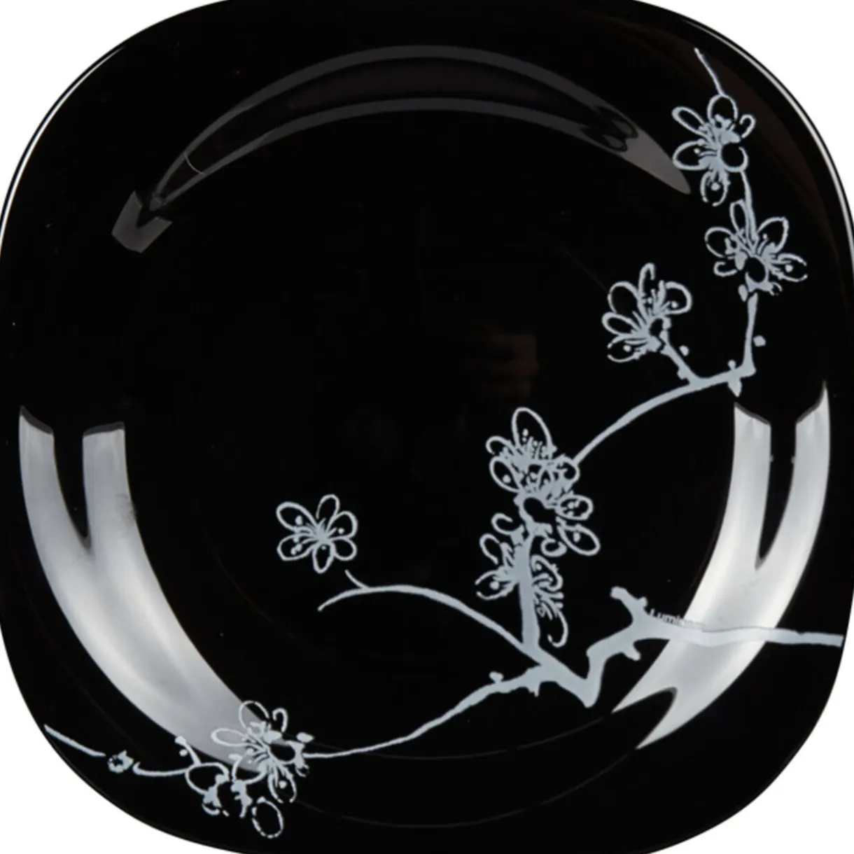 Gifi Assiette à dessert Luminarc noir design asiatique Ming White Outlet