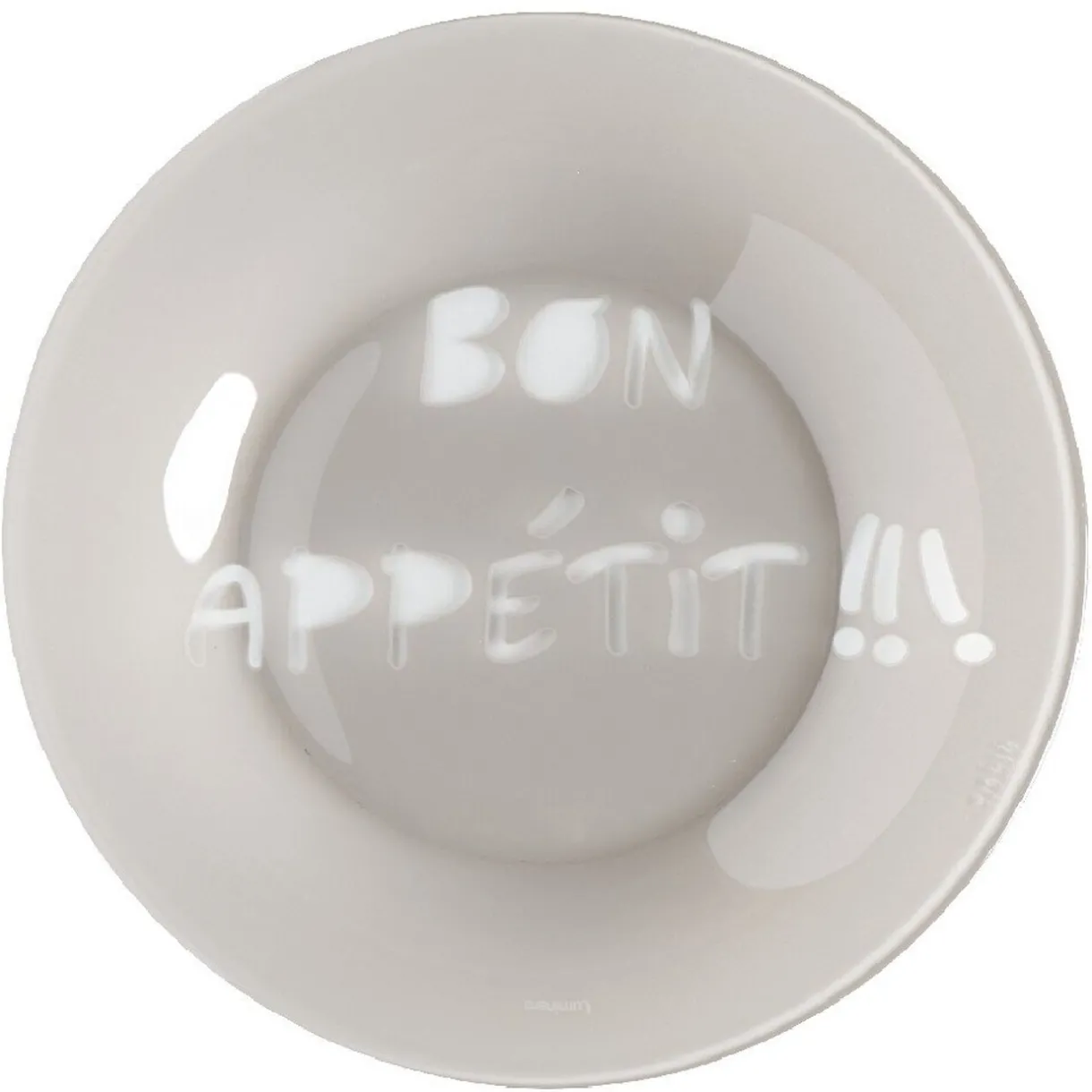Gifi Assiette à dessert Luminarc taupe design Bon appétit