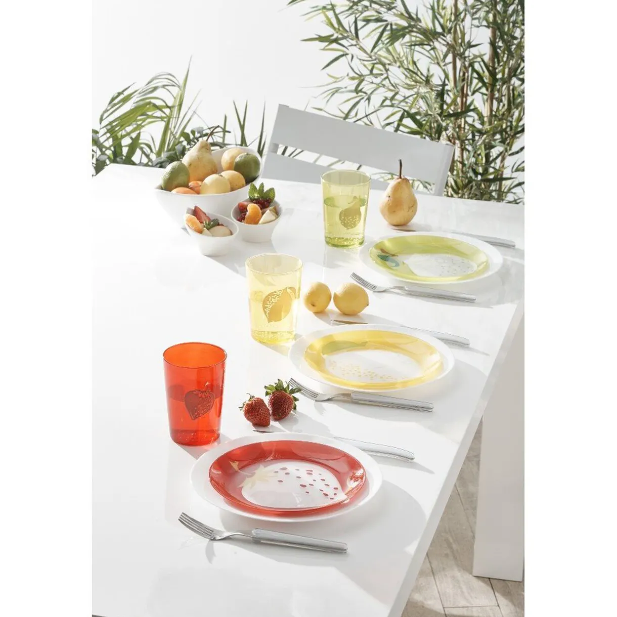 Gifi Assiette à dessert Luminarc design fruit gris vert