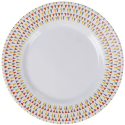 Gifi Assiette à dessert Luminarc ronde triangles rose gris jaune