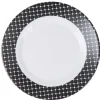 Gifi Assiette à dessert Luminarc rebord noir à pois blancs Tiago