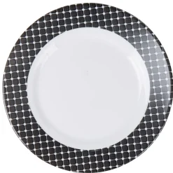 Gifi Assiette à dessert Luminarc rebord noir à pois blancs Tiago