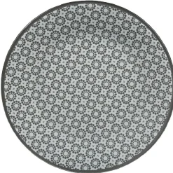Gifi Assiette à dessert Micro blanc et noir fleurs à pois x4 Clearance