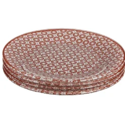 Gifi Assiette à dessert Micro blanc et rouge fleurs à pois x4 Sale
